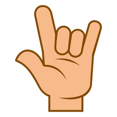 Arm body language symbol hand devil horns vector
