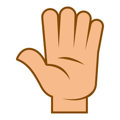 Human hand greeting gesture or stop sign vector
