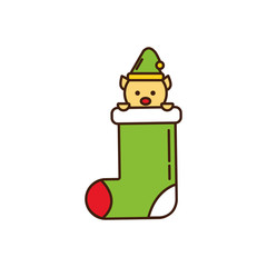 merry christmas sock decorative icon