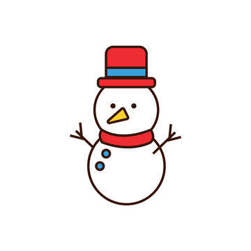 merry christmas snowman cute character