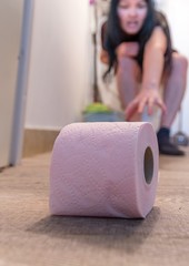 woman in the toilet