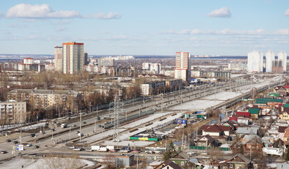 Fototapeta premium Panoramic view of the city of Perm, Russia