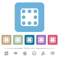 Domino eight flat icons on color rounded square backgrounds