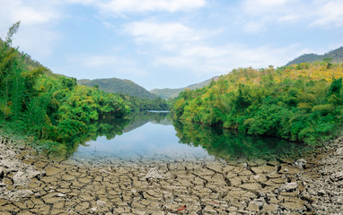 Ecology and Environment Drought dry ground and the water surface