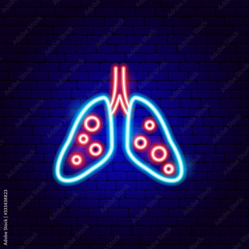 Sticker Lung Pneumonia Neon Sign