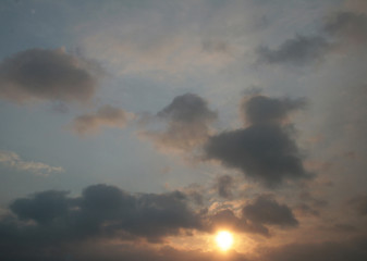 cloudy sky and billowing clouds