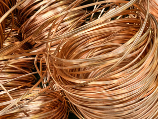Tape copper wire ready to be recycled 