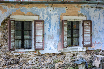Exterior Of Very Old House - Two Windows