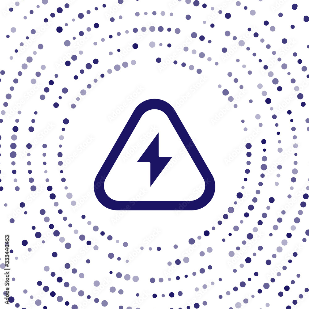 Aufkleber blue high voltage icon isolated on white background. danger symbol. arrow in triangle. warning icon.