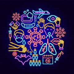 Coronavirus Prevention Neon Concept