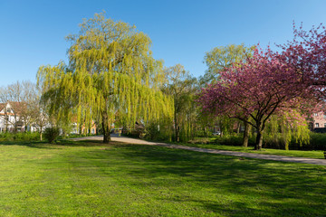 Deutschland, Niedersachsen, Ostfriesland, Emden, Parkanlage Emder Wall und Stadtgraben.