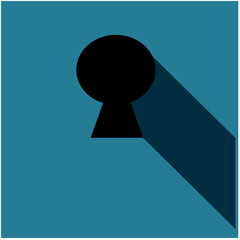keyhole with long shadow. flat style vector illustration