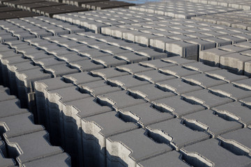 paving stone factory stock photo