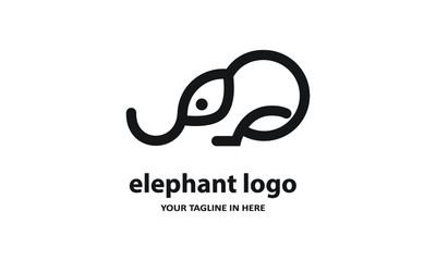 The concept of modern Simple elephant logo design is easy to remember	