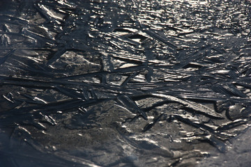 The original pattern was formed on the first ice which has held down lake.