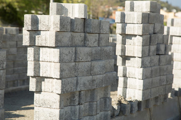 paving stone factory stock photo