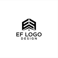 Home Monogram Initials EF Logo Design Vector