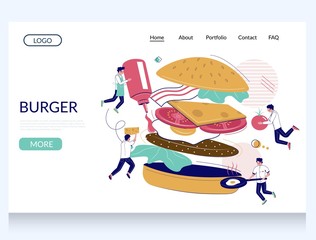 Burger vector website landing page design template