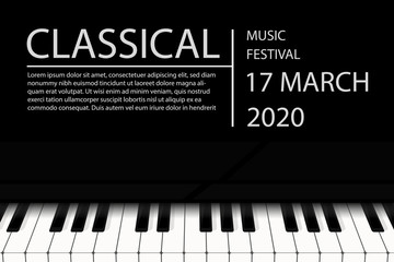 Fototapeta premium Creative vector illustration of piano keys. - Piano concert or live music concert poster design.