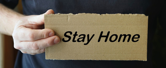 Cardboard sign with the inscription 