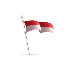 Realistic flag on white background. Poland. Vector illustration