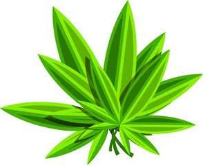 three marijuana leafs vector art
