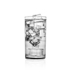 Glass of cold water with ice cubes. Clipping Path..
