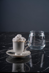 con panna  on stone background stock photo stock photo