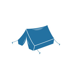 Tent vector illustration, flat silhouette, tourist shelter
