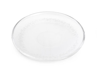empty glass plate isolated on white background