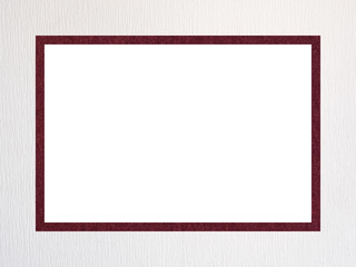 White-burgundy textured decorative rectangular frame with a free white field for creative work.