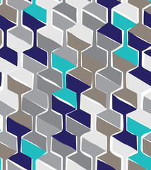 Vector seamless pattern with hexagonal woven shapes