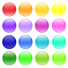 multicolored balls with overflow on a white background