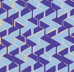 Vector seamless pattern with hexagonal woven shapes