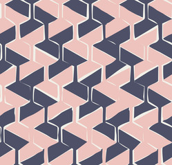 Vector seamless pattern with hexagonal woven shapes