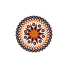 Aboriginal art dots painting icon logo design