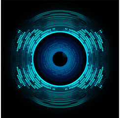 Blue eye cyber circuit future technology concept background