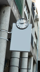 blank concrete wall street store template signage circle mockup