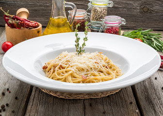 Classic Italian Cuisine Spaghetti Carbonara