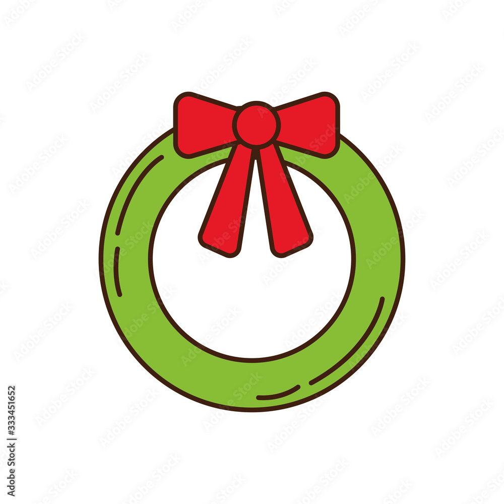 Sticker merry christmas wreath crown icon