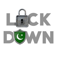 Pakistan country lockdown concept during global crisis. 3D Render