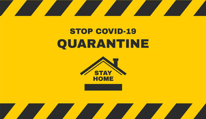 Naklejka premium Stay home, stay safe. Stop coronavirus, quarantine banner. Vector sign for covid-19 prevention. Vector illustration.