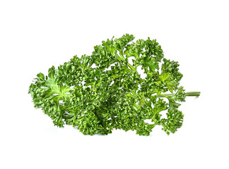 Obraz premium Green Parsley leaf isolated on white background.