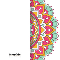 Mandala white background. Round floral ornament