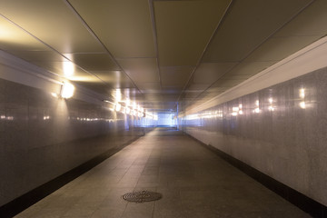 Deserted pedestrian crossing in the underground