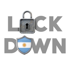Argentina country lockdown concept during global crisis. 3D Render