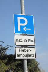 Fieberambulanz Parkplatz