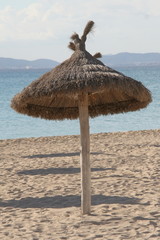 empty beach in arenal, island mallorca, balearic islands, spain,