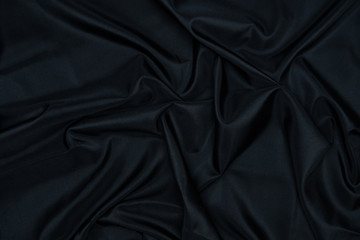 Abstract black drapery cloth, Pattern and detail grooved of black fabric for background and abstract