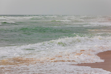 Storm on the Mediterranean coast in Israel